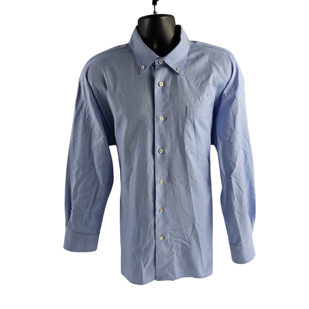 Calder Carmel Men's‎ Long Sleeve Button Down Oxford Shirt Light Blue XXL Cotton